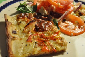 DSC_4150 • nogetiovnen.dk Kartoffelpizza med bacon og skinke - opskrift