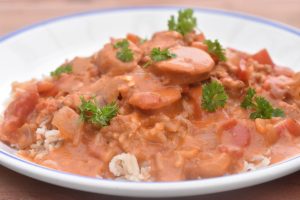 Pølsegryde nem opskrift med hakket svinekød