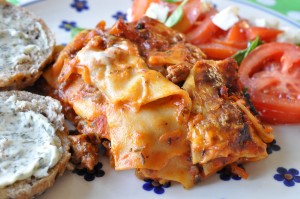 Lasagne med squash, gulerødder & oksekød