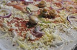 Pizza a la flammkuchen med skinke og løg