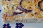 Pizza a la flammkuchen med skinke og løg