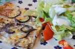 Pizza a la flammkuchen med skinke og løg