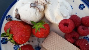 Hjemmelavet is med kondenseret mælk