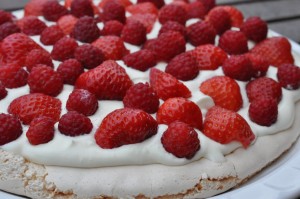 Pavlova med jordbær