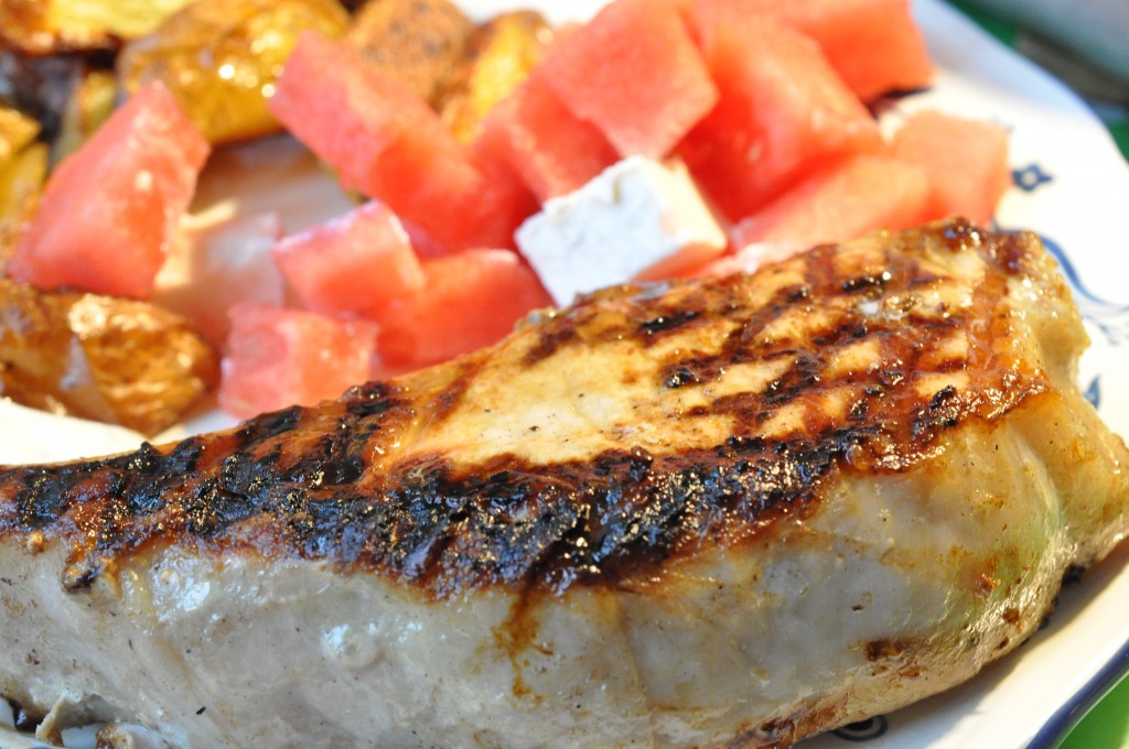 DSC_7610 • nogetiovnen.dk Skaftkoteletter på grill pande - med tilbehør