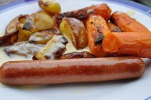 Gulerødder, pølser og kartofler i Norge