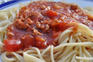 Sommerdagbog fra fjeldhytten i Norge - pasta med kødsovs