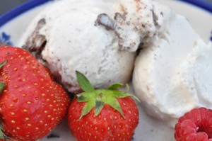 Hjemmelavet is med kondenseret mælk