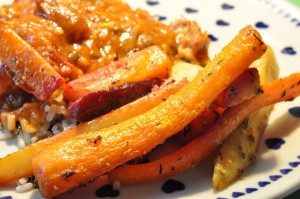 Paprika koteletter i stegeso - med flødesovs