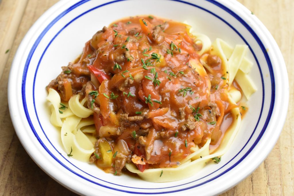 Kødsovs med grøntsager til pasta ell. lasagne
