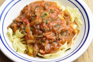 Kødsovs med grøntsager til pasta ell. lasagne