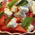 Melonsalat med feta og mynte