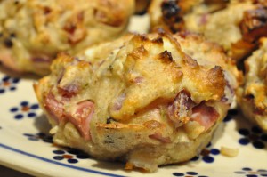 Madmuffins - grove muffins med ost og skinke