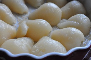 Chokoladekage med pærer - dessert opskrift