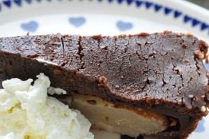 Chokoladekage med pærer - dessert opskrift