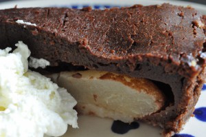 Chokoladekage med pærer - dessert opskrift