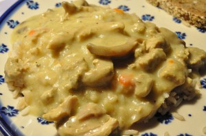 Karrygryde med svinekød og grøntsager