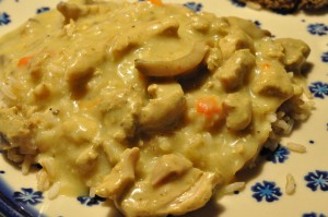 Karrygryde med svinekød og grøntsager