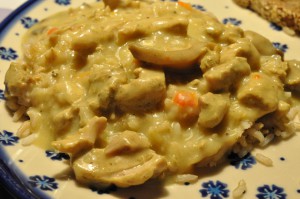 Karrygryde med svinekød og grøntsager