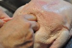 Sprød og lækker langtidsstegt andesteg med æbler og svesker