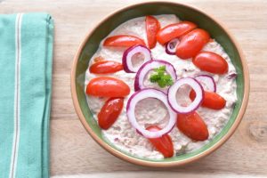 Tunmousse med creme fraiche - uden husblas