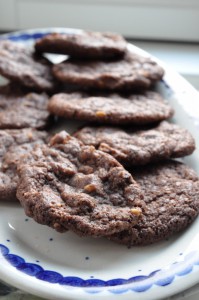 Chokoladesmåkager cookies med chokolade