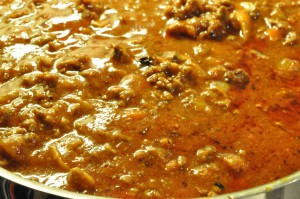 Gratineret pasta af spaghetti Bolognese