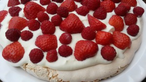 Pavlova med jordbær