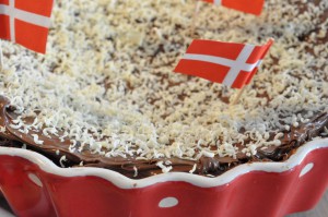 Chokoladekage med marcipan og Nutella