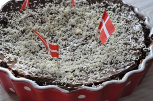 Chokoladekage med marcipan og Nutella