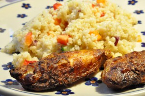 Hotwings og frisk bulgursalat med grønt