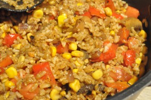 Risret af risrest - stegte ris med grøntsager