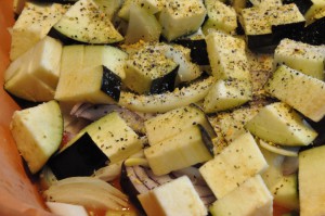 DSC_4786 • nogetiovnen.dk Nakkefilet med bulgur, squash og aubergine i stegeso