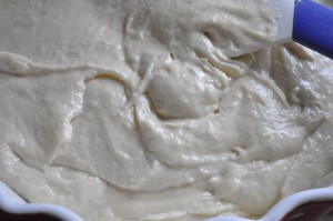 Rabarberkage med marcipan - nem fedtfattig kage med rabarber