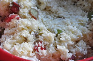 Kokosmakroner med rabarber - nem opskrift