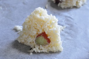 Kokosmakroner med rabarber - nem opskrift