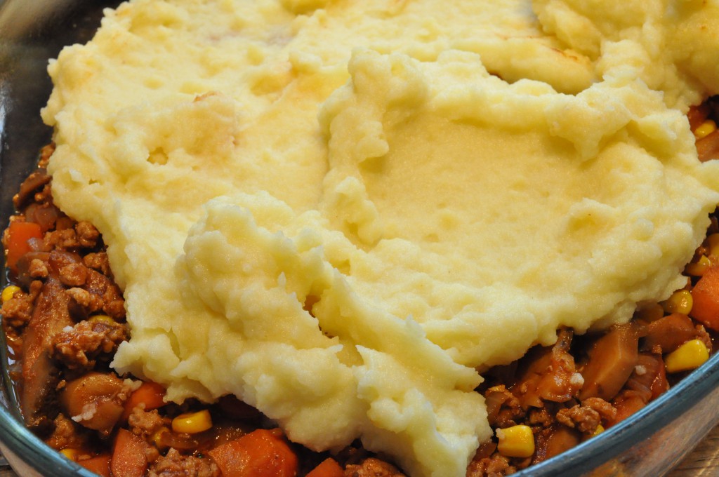 Shepherds pie med hakket svinekød opskrift