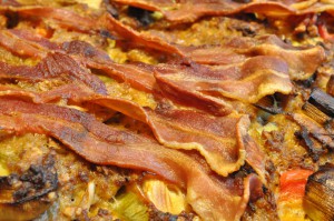 Farsbrød med oksekød bacon og ost - opskrift