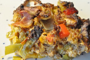 Farsbrød med oksekød bacon og ost - opskrift