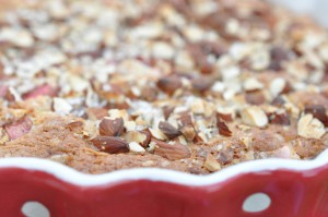 Rabarberkage med marcipan og kokosmel