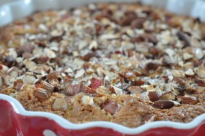 Rabarberkage med marcipan og kokosmel