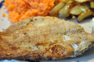 Fiskefilet paneret med rugmel - rødspættefilet