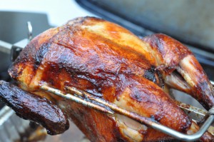 Kylling på grill rotisseri saftig grillkylling