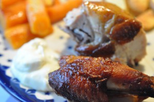 Kylling på grill rotisseri saftig grillkylling