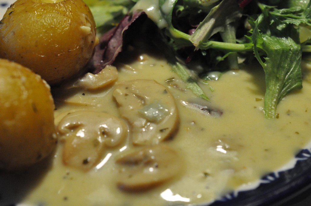 Champignonsovs med Portobello svampe