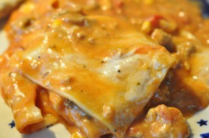 Lasagne med en rest kødsovs - nem opskrift