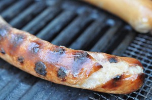 Sennepsmarineret svinemørbrad på grill 