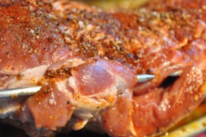Nakkefilet på grill rotisserie - grillet nakkesteg