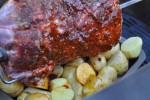 Nakkefilet på grill rotisserie - grillet nakkesteg