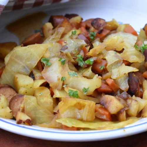 Karrykål med pølser - nem sund billig opskrift